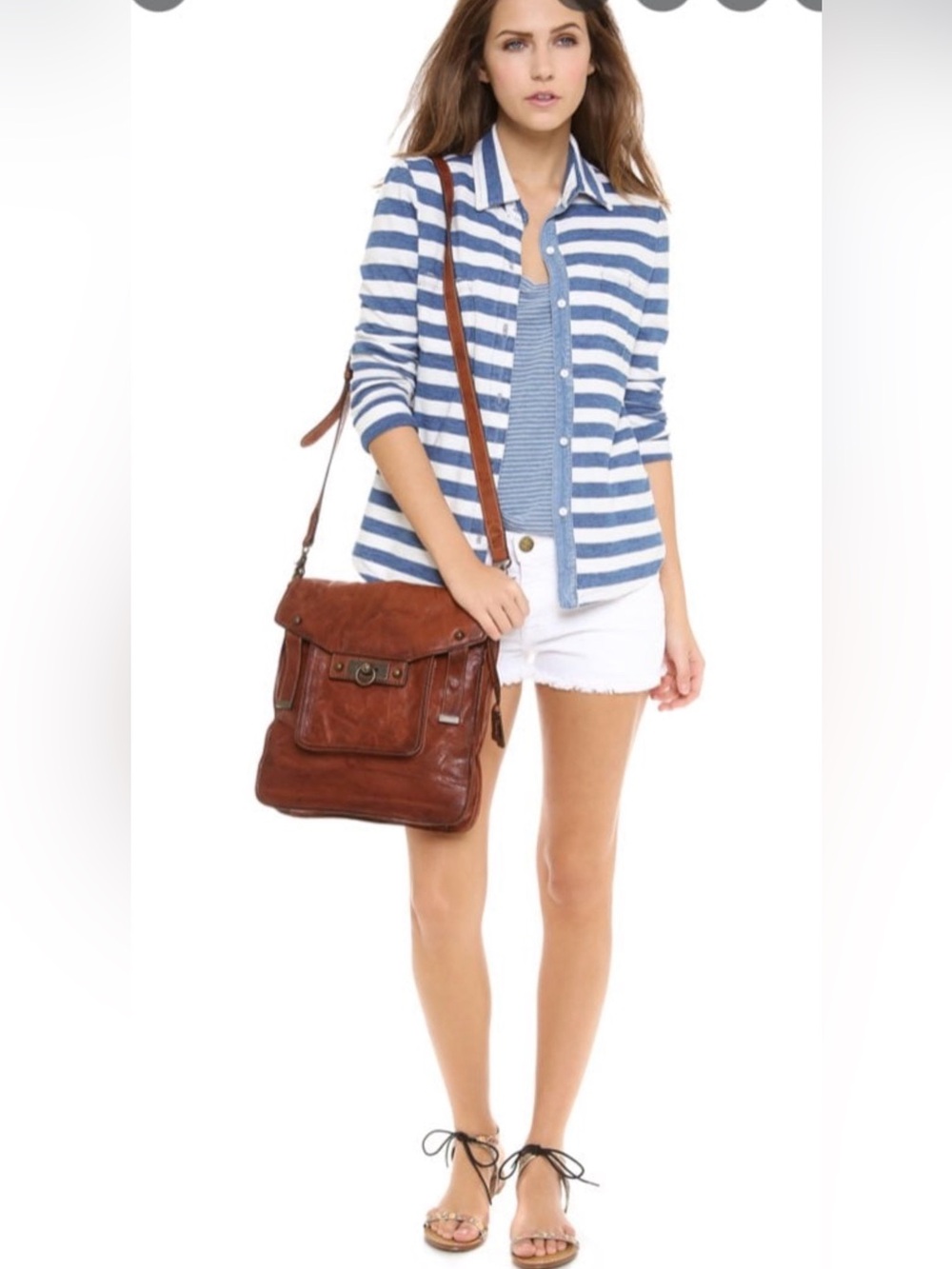 RARE Frye Leather Cameron Magazine Crossbody Bag Cognac Brown Retail $438 - Picture 12 of 12